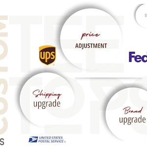 Upgrade Shipping and Handling / Adjustment price / Custom Colors /DTF