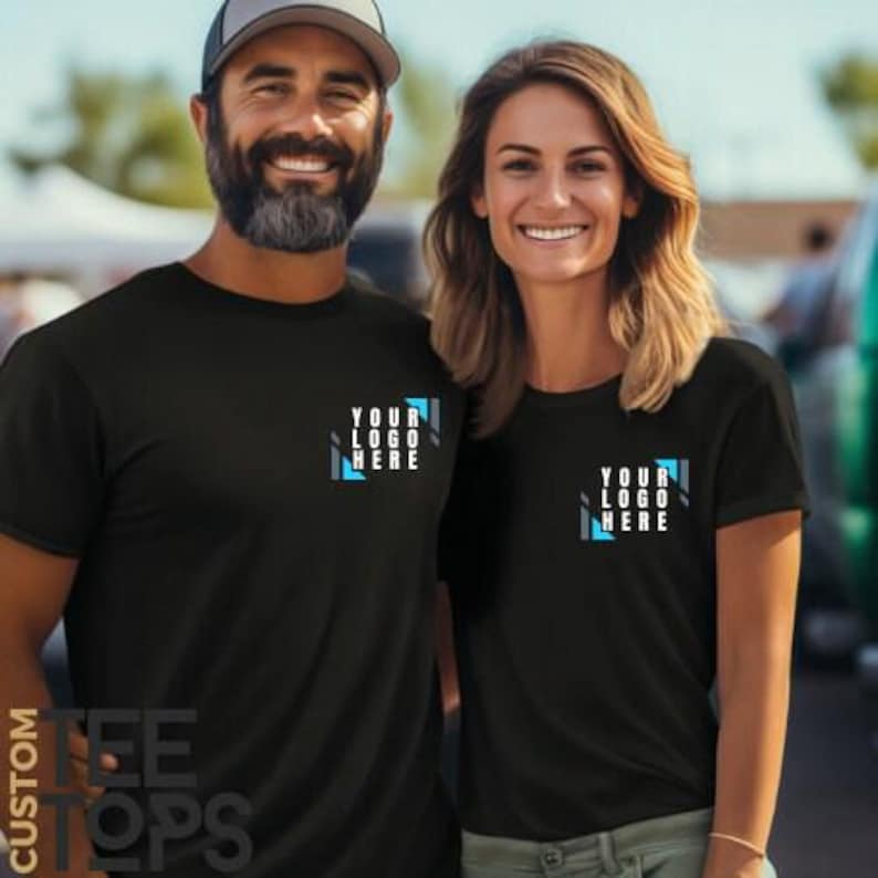 Front and Back Your Custom Logo Design T-Shirt, Bulk Personalized Company Shirt, Your Own Brand Logo T-Shirt, Wholesale Business Logo Tshirt image 3