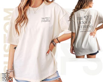Custom Wedding Toss Shirts, Comfort Colors Wedding Shirt, Personalized Bridal Party Gift, Wedding Party Favors, Matching Group Wedding Merch