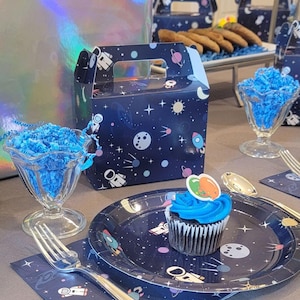 Space Decorations Paper Plates  12 count NASA Party Space Theme Science Theme Baby&#39;s 1st Birthday Baby Shower Space Decorations 12 Count