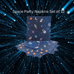Space Party decorations  paper napkins Space Theme science theme Space Lovers Babys 1st Birthday Baby Shower Napkin Space Decor 12 count