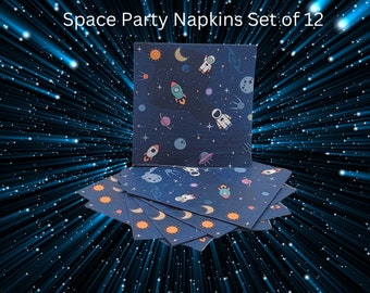 Space Party decorations  paper napkins Space Theme science theme Space Lovers Babys 1st Birthday Baby Shower Napkin Space Decor 12 count