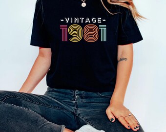 Birthday Year Shirt Custom Year Vintage Retro Font Year Shirt T-Shirt