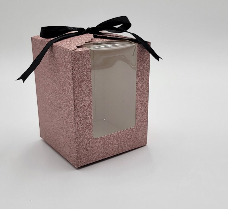 Sparkly Scalloped Edged Folded Favor Box Stemless Wine Glass Etsy