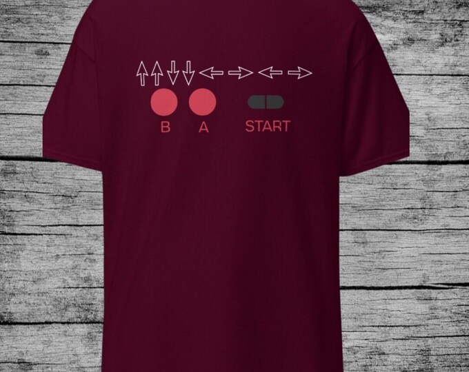 Up up Down Down Left Right Left Right B A Start T-shirt Tee funny Tees ...