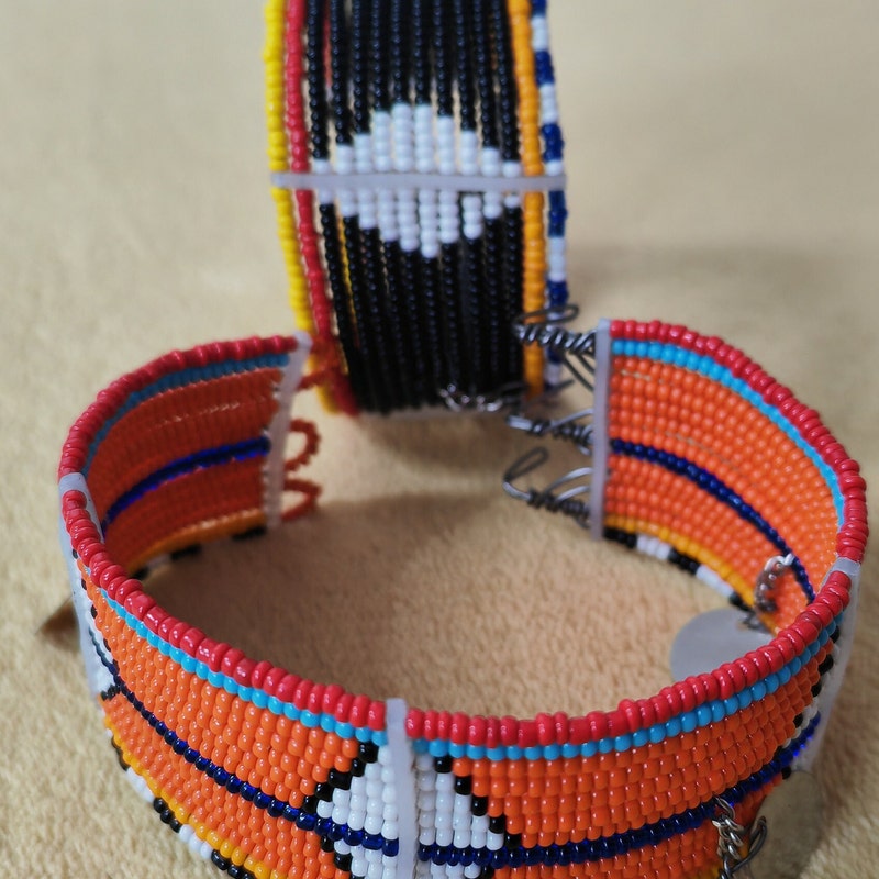 Orange maasai bead bracelet main image 1