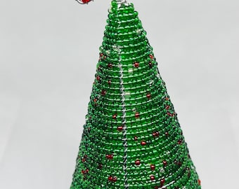 African Christmas Decoration beaded Christmas tree  handcrafted by Maasai women in Tanzania