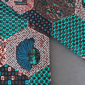 Tecido de cera africana 100% algodão, material Kitenge da Tanzânia para costurar almofadas, bolsas ou travesseiros