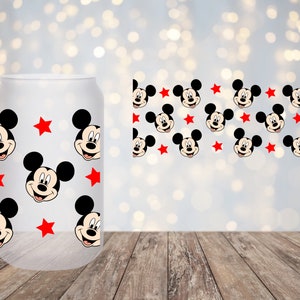 Sternmaus Libbey Glas 16 Unzen kann PNG, Mickey Mouse Stern Sublimationsdatei, digitale Datei, Star Mouse Tumbler, Cartoon Glasdose PNG Datei