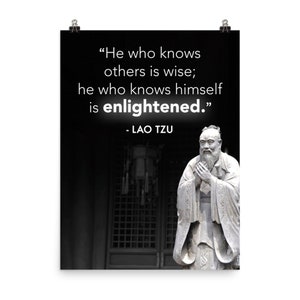 Inspirational Motivational Quote Poster - Wise Quote by Ancient Chinese Philosopher for Enlightenment and Spiritual Growth