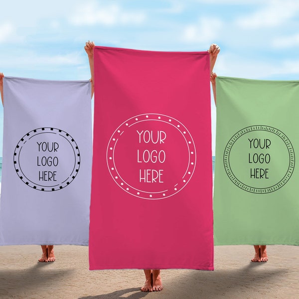 Custom Beach Towel Logo Etsy