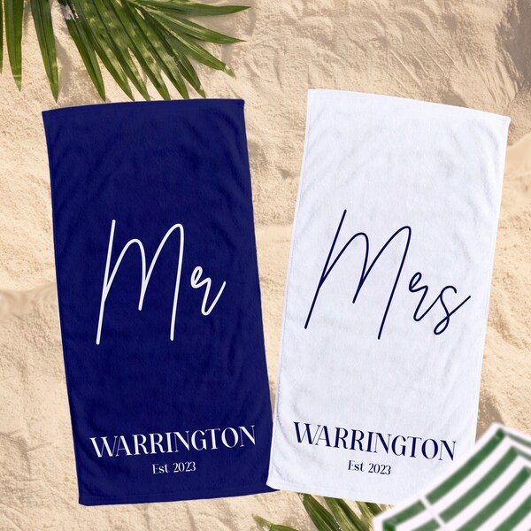 Mr and Mrs Towel Etsy