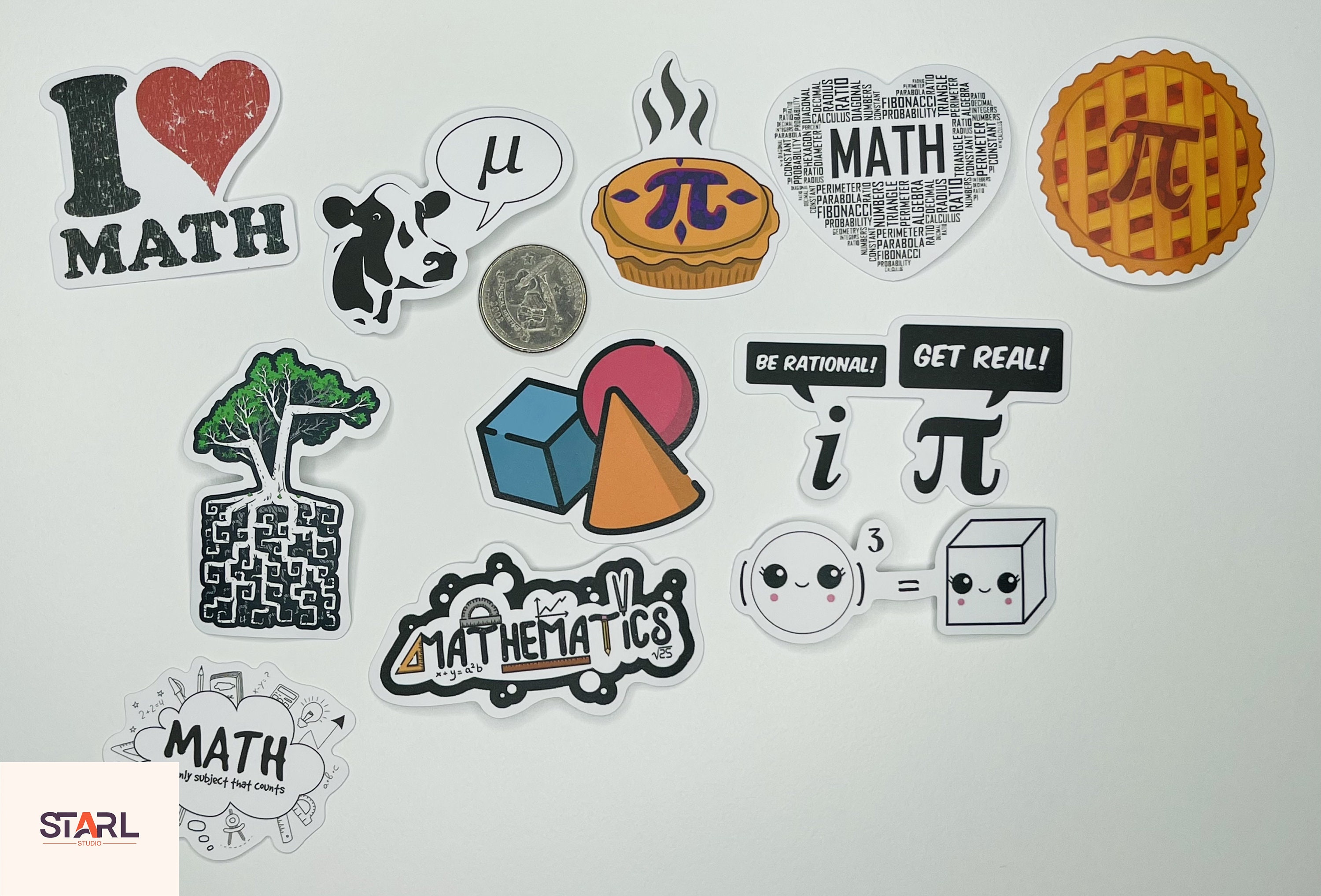 Math Waterproof Math Stickers: Waterproof Vinyl Decals for Laptop, Water Bottle (10-50 ...