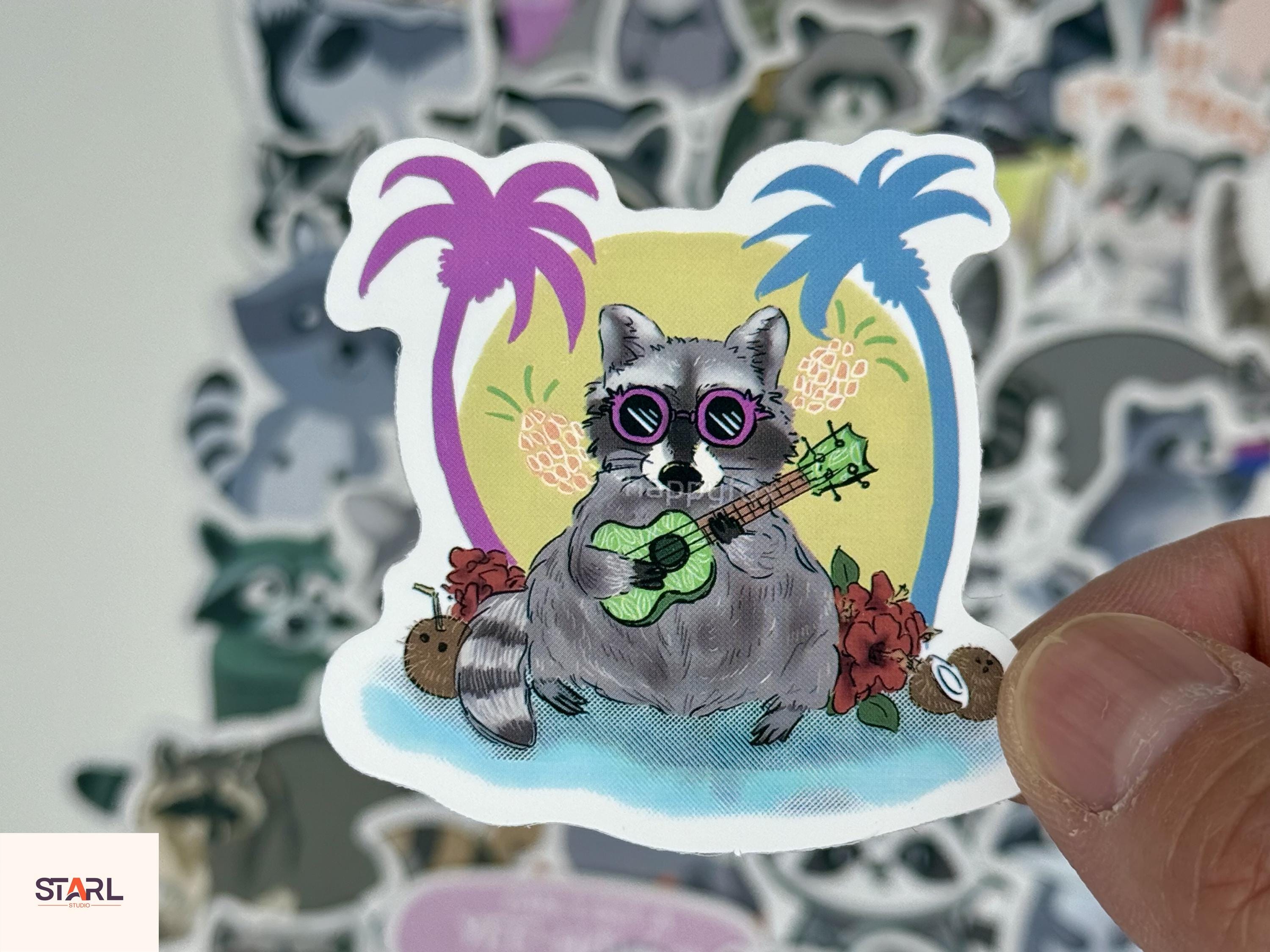 Shoe Rack Raccoon Sticker Raccoon Stickers: Waterproof Vinyl Decals, Laptop & Water Bottle ...