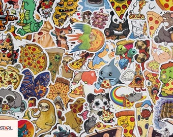 Funny Pizza Sticker Pack: Waterproof Food Decals for Laptops