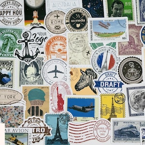 Stamps Themed Stickers, Vinyl Stickers, 10-50 Pcs Random pack, FREE Shipping laptop stickers, Anime Sticker, waterproof, Hydro flask