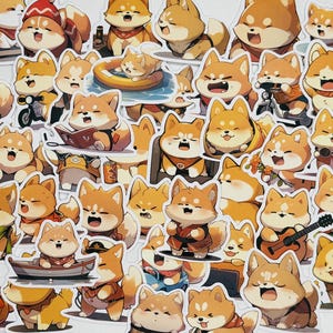 Shiba Inu Stickers: Waterproof Vinyl Decals, Laptop Stickers (10-50 Pcs)