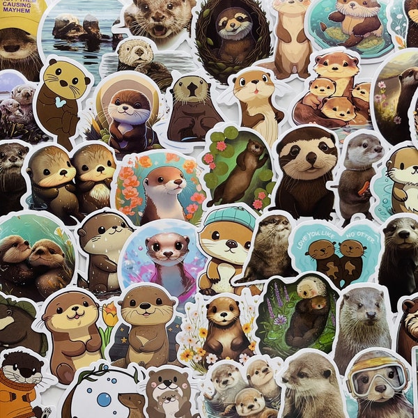 Otter Stickers, Vinyl Stickers, 10-50 Pcs Random pack, FREE Shipping laptop stickers, Anime Sticker, waterproof, Hydro flask, Water Bottles