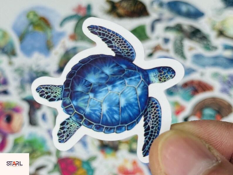 Cute Turtle Sticker Pack – Colorful Ocean & Sea Turtle Vinyl Stickers ...