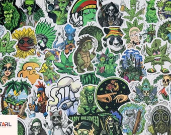 Pegatinas de marihuana, pegatinas de vinilo, paquete aleatorio de 10 a 50 piezas, pegatinas para portátil con envío GRATIS, pegatinas de anime, resistentes al agua, Hydro Flask