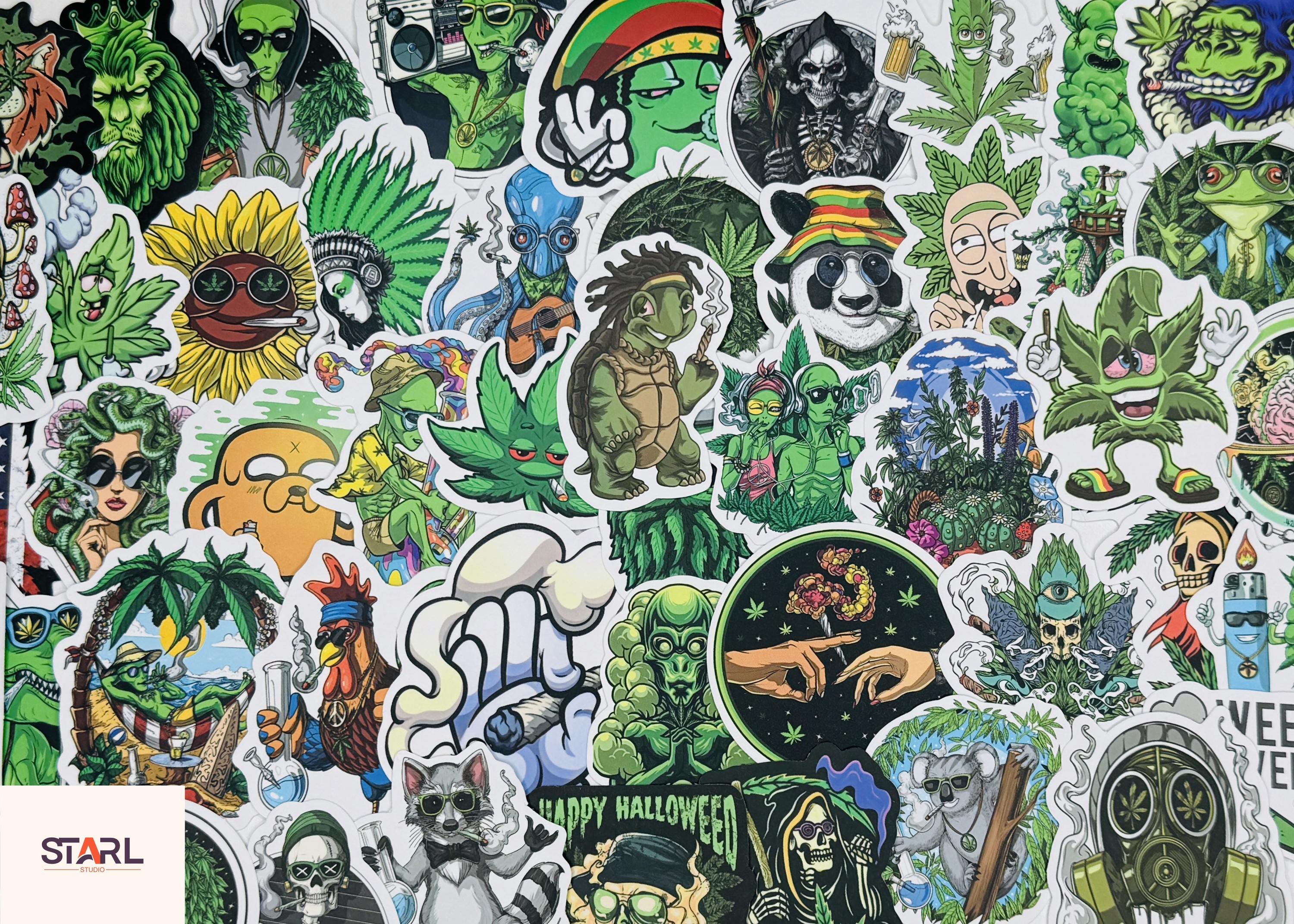 Weed Stickers, Vinyl Stickers, 10-50 Pcs Random Pack, FREE Shipping ...