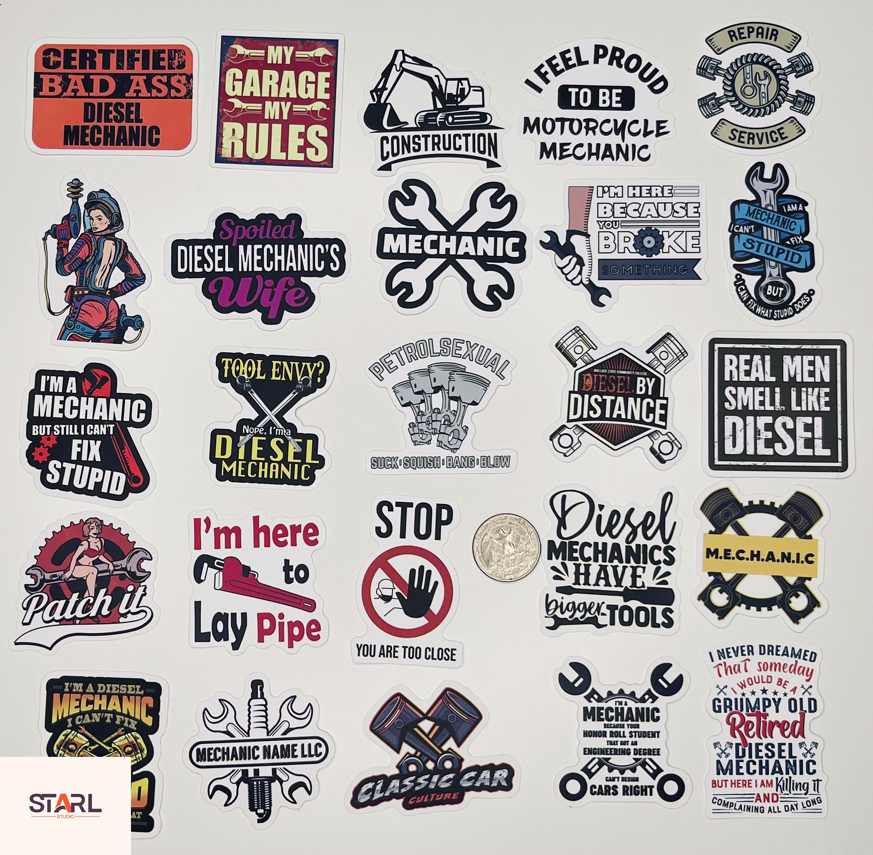 Diesel Mechanic Stickers, Vinyl Stickers, 10-50 Pcs Random Pack, FREE ...