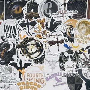 Fourth Wing Sticker Pack, Vinyl Stickers, Fourth Wing Stickers, Empyrean Dragon Stickers, Fourth Wing Book Stack Sticker