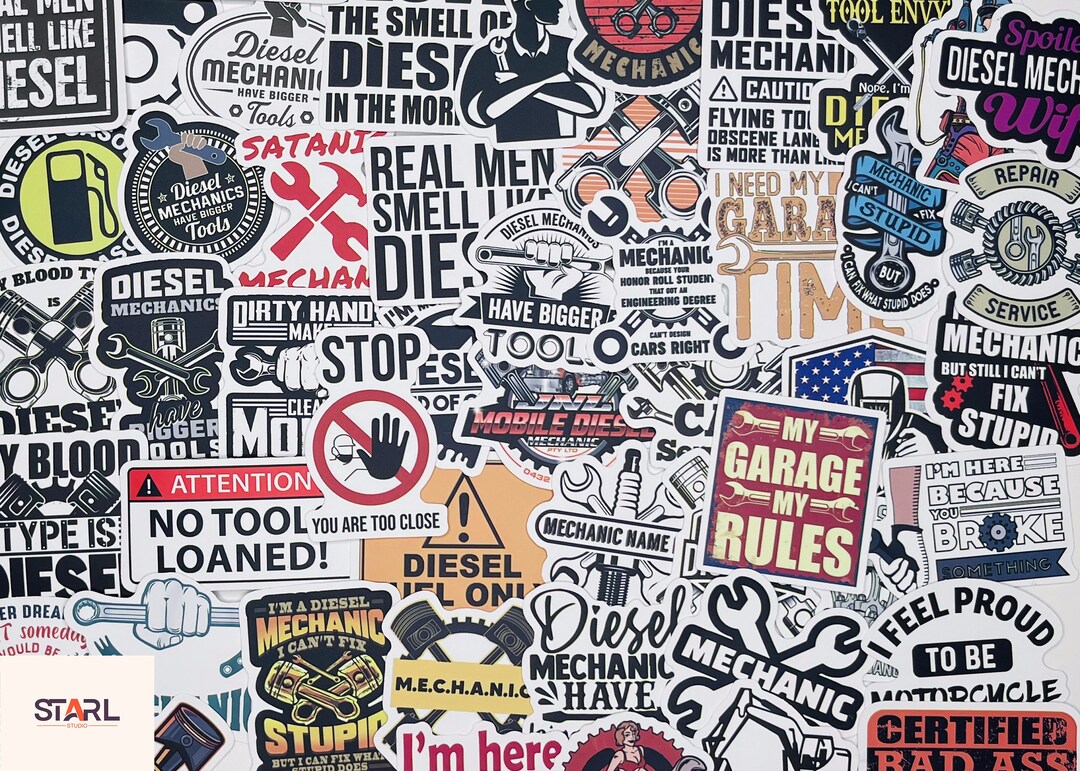 Diesel Mechanic Stickers, Vinyl Stickers, 10-50 Pcs Random Pack, FREE ...