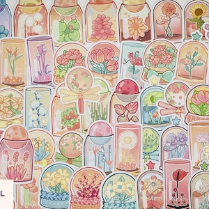 Flower Stickers: Waterproof Vinyl Decals for Laptop, Hydro Flask (10-50 Pcs)