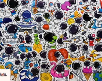 Waterproof Astronaut Stickers: Space NASA Decals (10-50 Pcs)