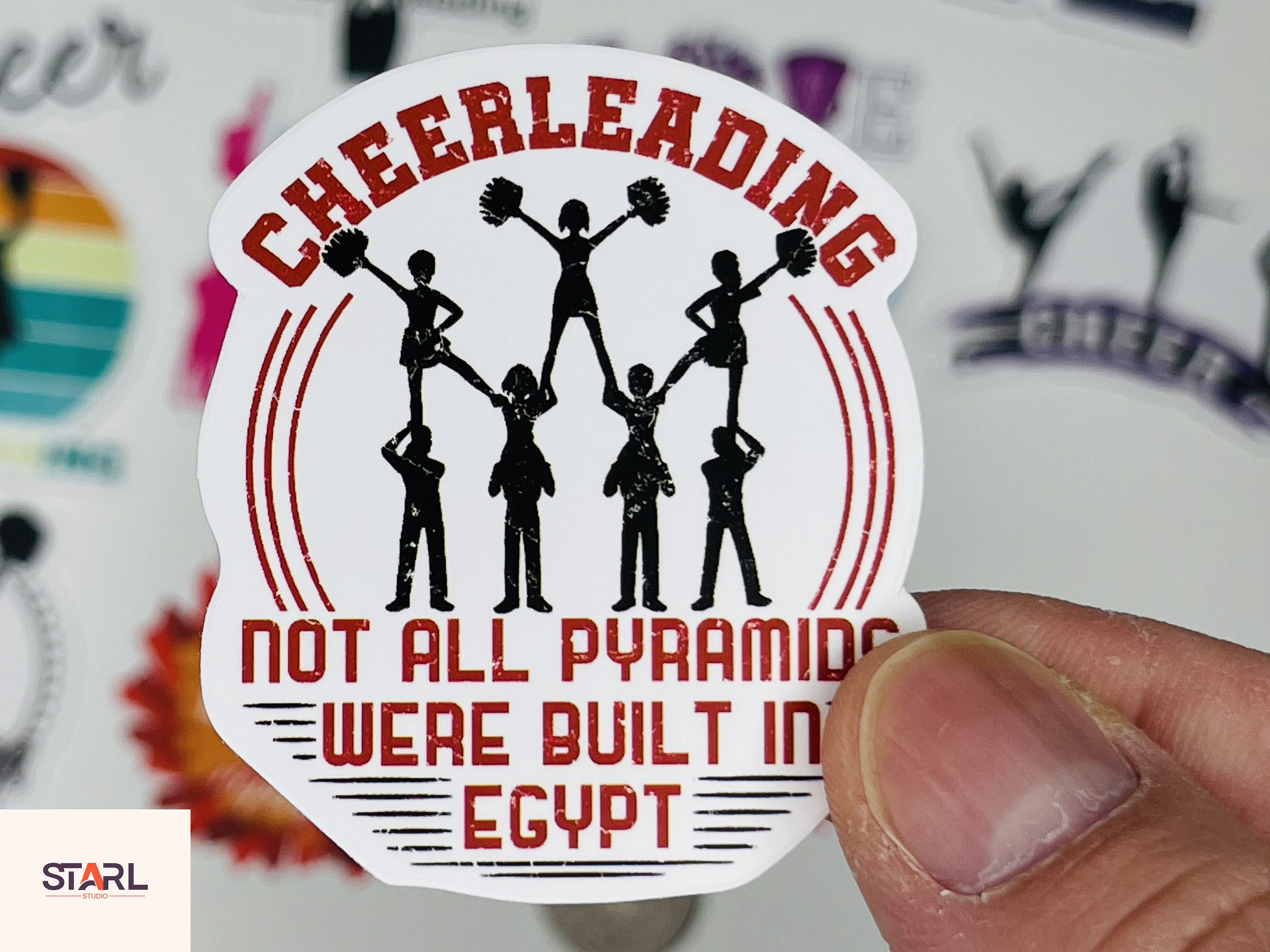 Cheerleader Stickers Pack, Colorful Cheer Team Spirit Quotes & Pom Pom ...