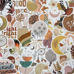 Aesthetic stickers, Mystery sticker pack, Water bottle stickers, boho stickers, waterproof stickers, planner stickers, 10-50 Pcs