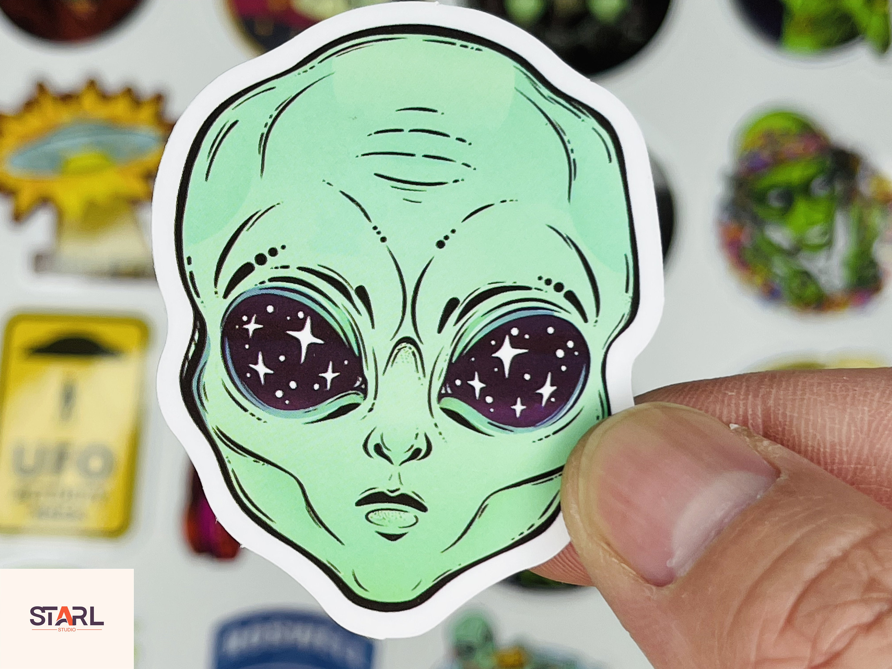 Alien UFO Vinyl Stickers Pack, Extraterrestrial Galaxy Decals ...