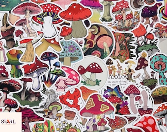 Mushroom Stickers, Vinyl Stickers, 10-50 Pcs Random pack, FREE Shipping laptop stickers, Anime Sticker, waterproof, Hydro flask