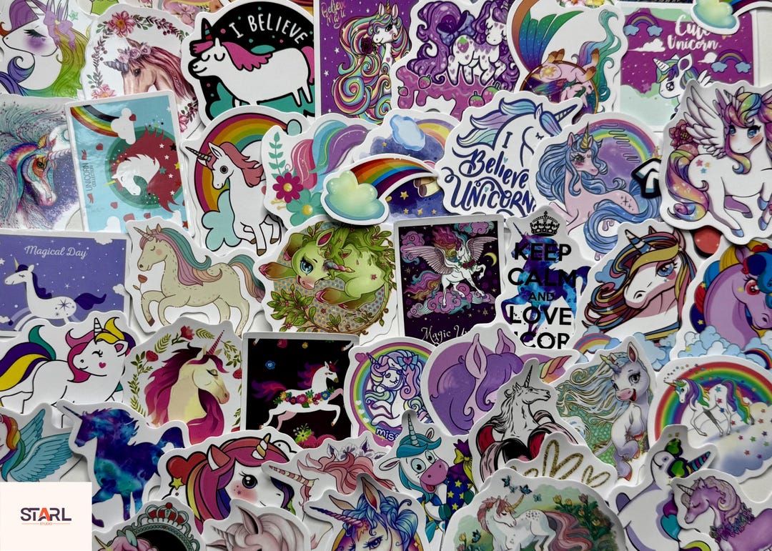 Unicorn Stickers: Waterproof Vinyl Decals, Laptop Hydroflask Stickers ...