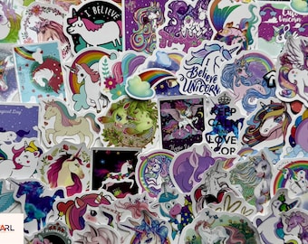 Unicorn Stickers: Waterproof Vinyl Decals, Laptop Hydroflask Stickers (10-50 Pcs)