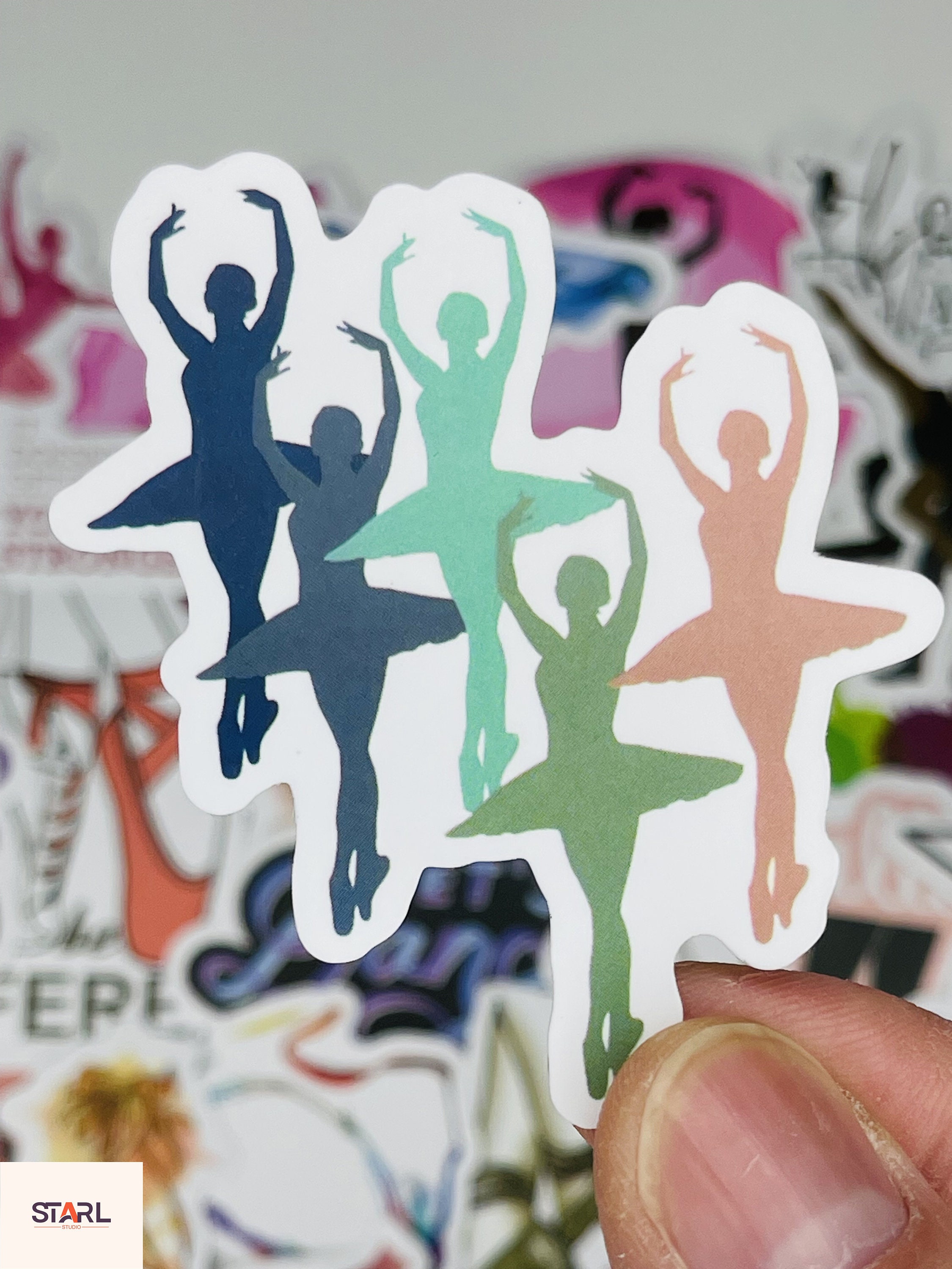 Ballet Dancer Stickers Pack, Watercolor Dance Silhouettes & Ballet ...