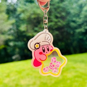 Kirby Keychain, Coated Acrylic Charm Keychain