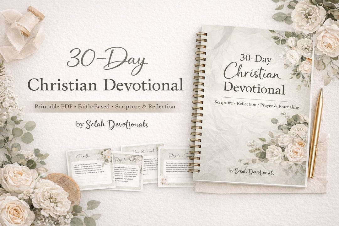 30 Day Christian Devotional Printable | Faith Prayer Journal | Daily ...