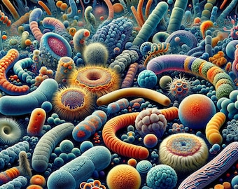 Microscopic Elegance: A Tapestry of Bacteria