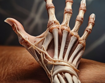 Anatomical Hand Art Print: Bones & Muscles (PNG Digital Download)