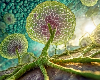 Emerald Synapse Print: Lymphatic System Art (Digital Download)