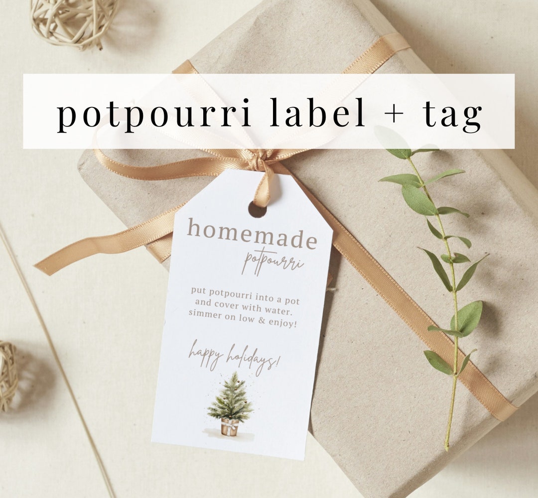 Homemade Potpourri Custom Label, Personal Label, Personalized Christmas Tag, Instant Download