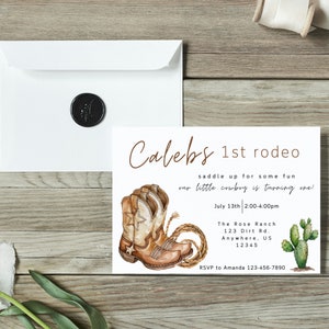 First Rodeo Birthday Invitation With Free Matching Gift, Western-first ...