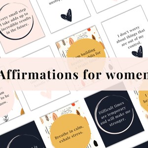 Positieve affirmatiekaartenset, dagelijks affirmatiecadeau, affirmatiekaarten, afdrukbare positiviteitskaarten, persoonlijk cadeau voor haar, moderne set