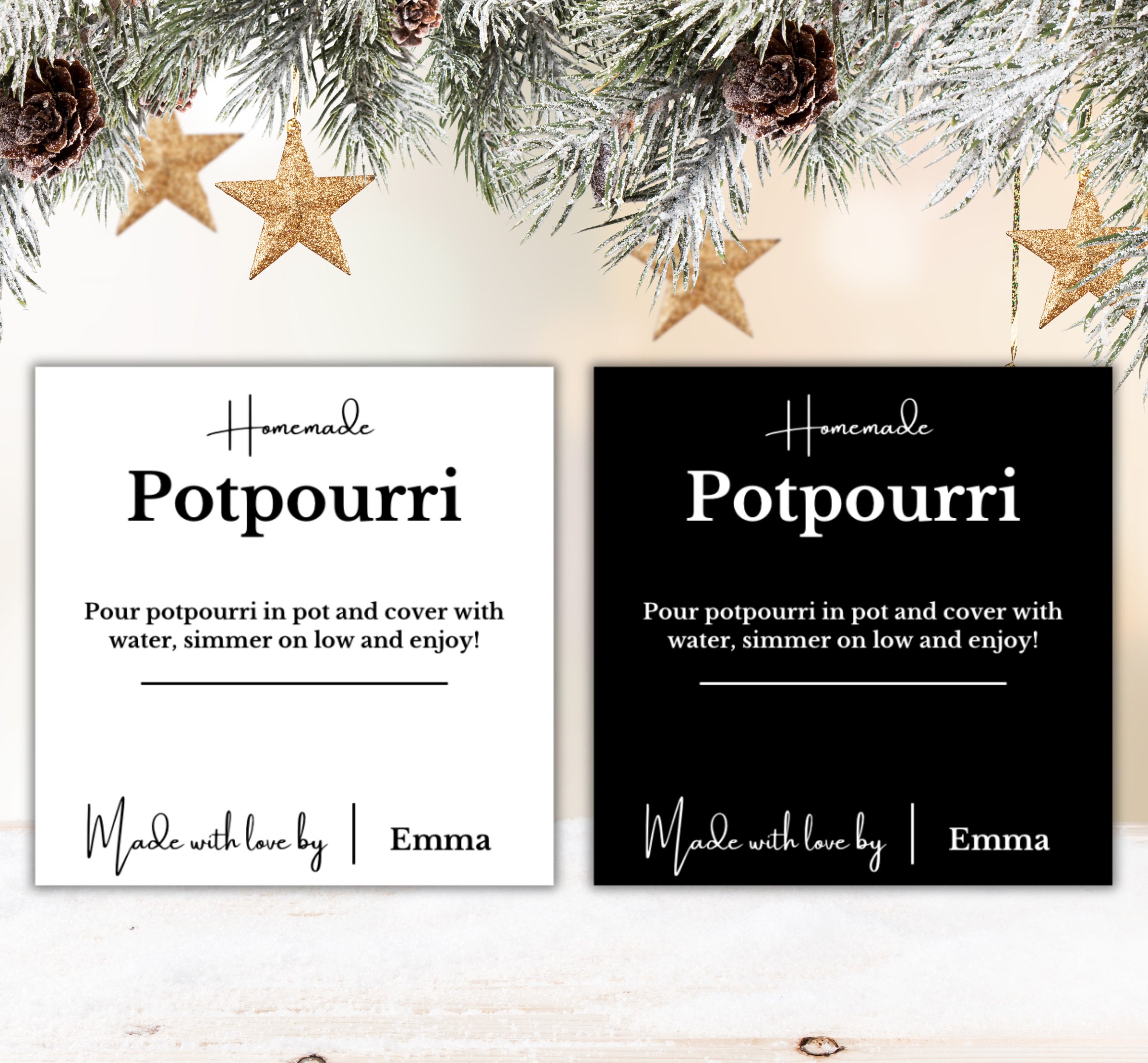 Homemade Potpourri Custom Label, Stovetop Potpourri Editable Label, Christmas Label Template