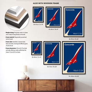 Supersonic Airplane Poster, Aviation art print with a modern retro design, ideal for aerospace enthusiasts and vintage travel decor image 11