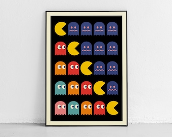 ARCADE ICON Poster, Modern Print Inspired by Classic Games, Minimalist Poster Honoring Classic Arcade, Artwork Channeling Gaming Retro Chic