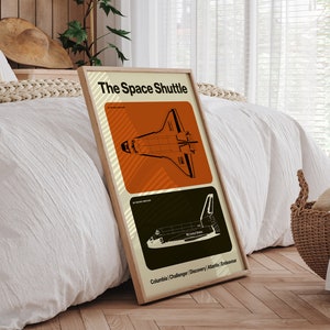Space Shuttle Discovery Diagram Poster – Vintage NASA Illustration ...