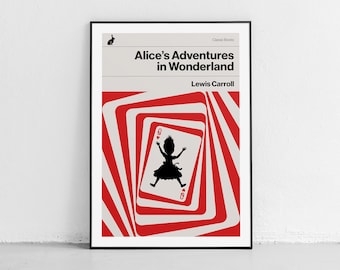 Alice in Wonderland Poster: Vintage Literary Print, Classic Lewis Carroll Book Cover, Original Wall Decor for Book Lovers